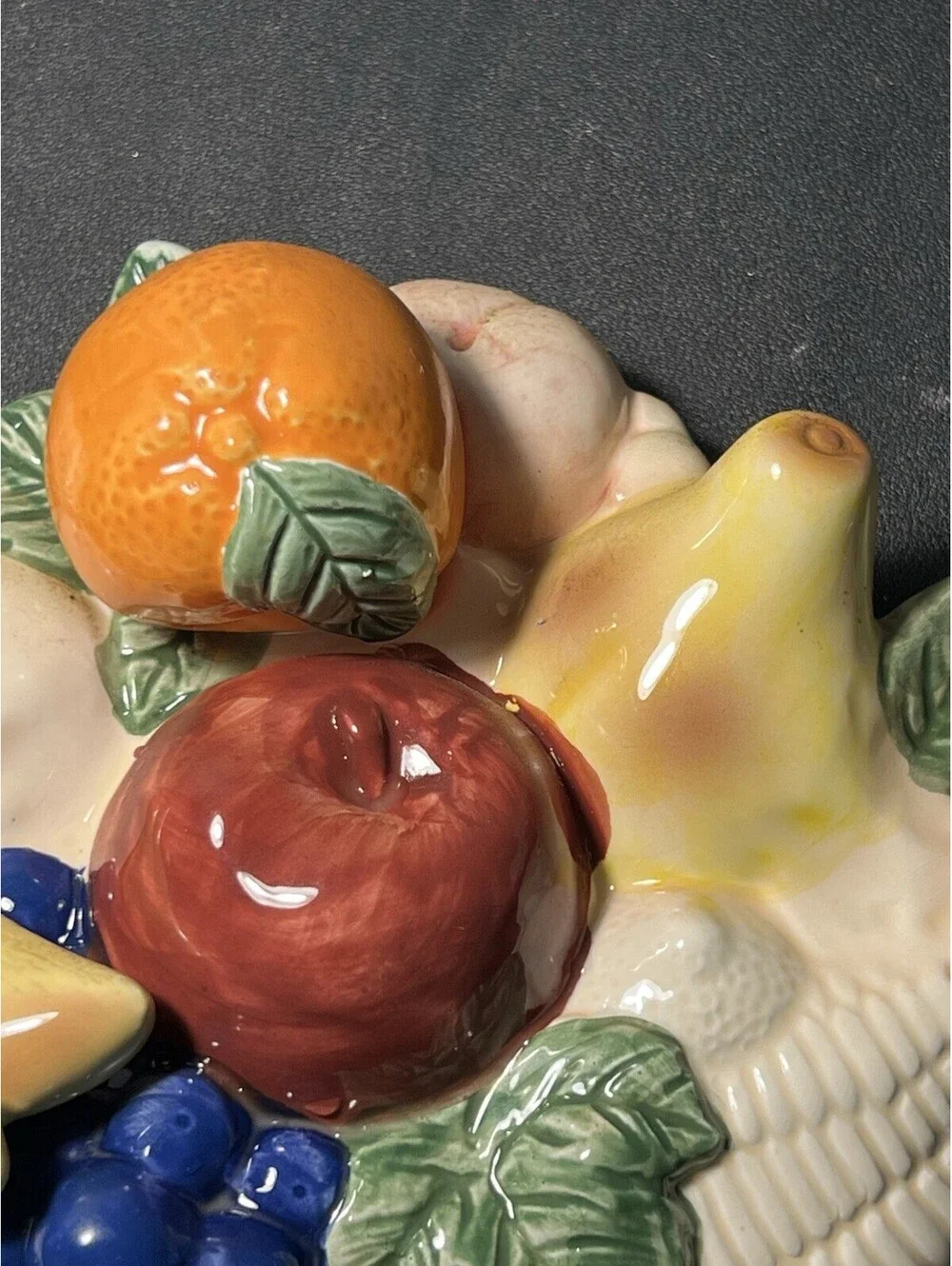 Vintage 1960s Set Of 2 Ceramic Duck Fruit Wall Plaques Decor, 10x8”